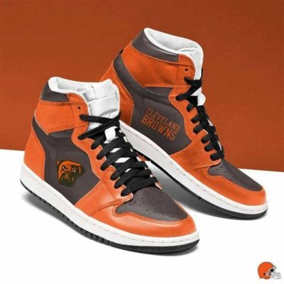 NFL Cleveland Browns Orange Brown Air Jordan 1 High Sneakers