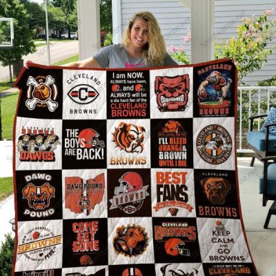 NFL Cleveland Browns White Quilt Blanket