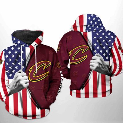 NBA Cleveland Cavaliers US Flag Pullover Hoodie V2