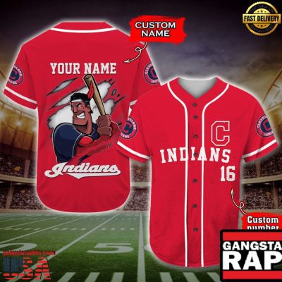Cleveland Indians Baseball Jersey MLB Custom Name Number - MLB Fan Gifts