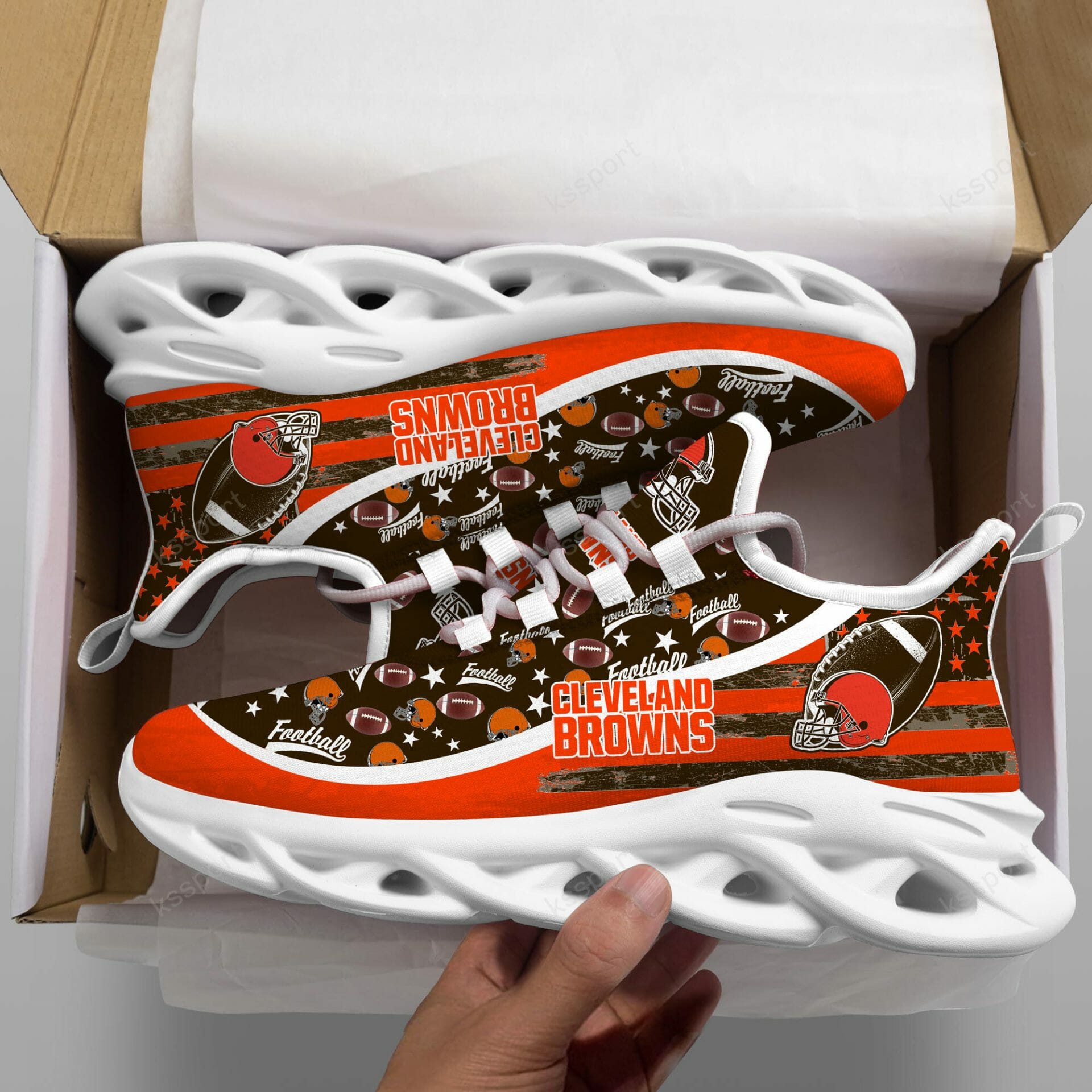 NFL Cleveland Browns Brown Orange Max Soul Shoes V4