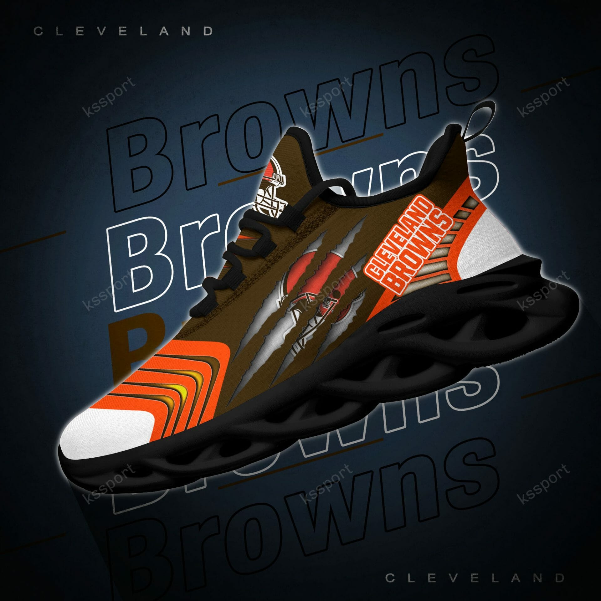 NFL Cleveland Browns Brown Orange Max Soul Shoes