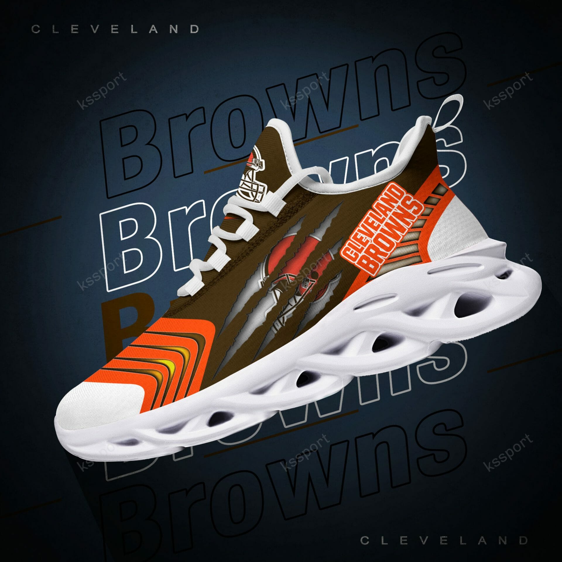 NFL Cleveland Browns Brown Orange Max Soul Shoes