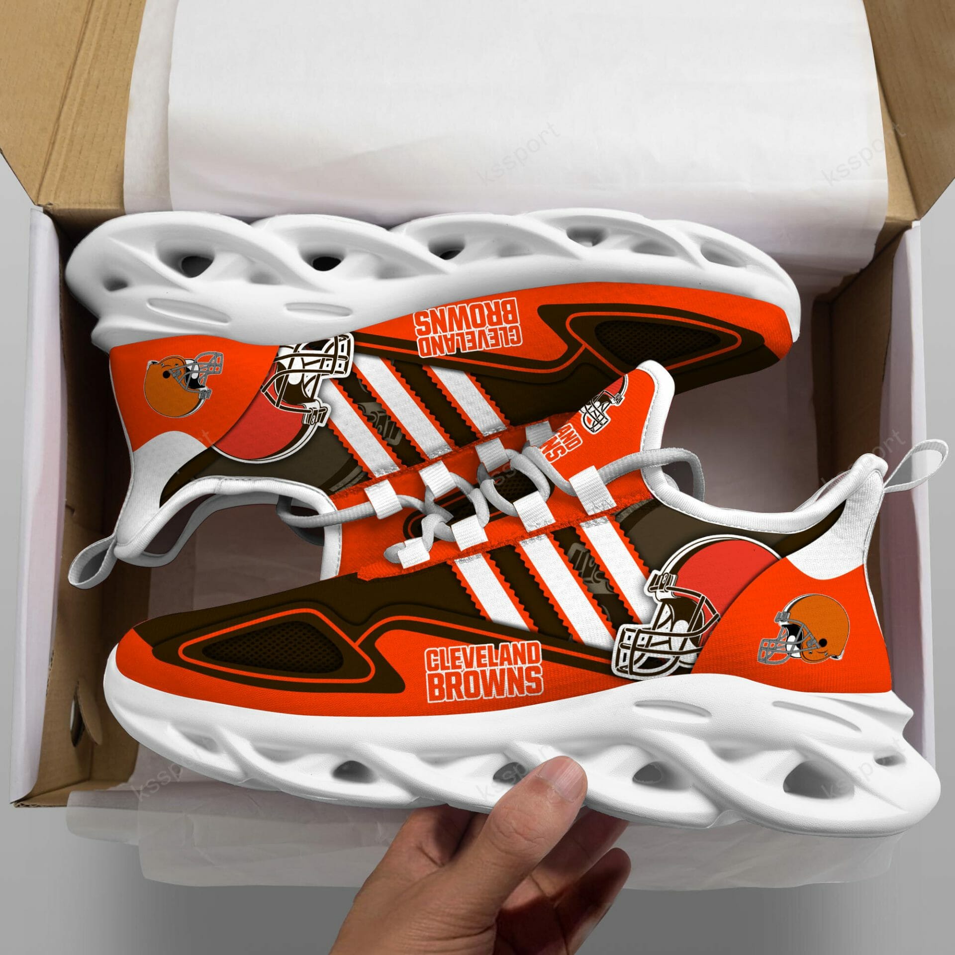 NFL Cleveland Browns Brown Orange Max Soul Shoes V3
