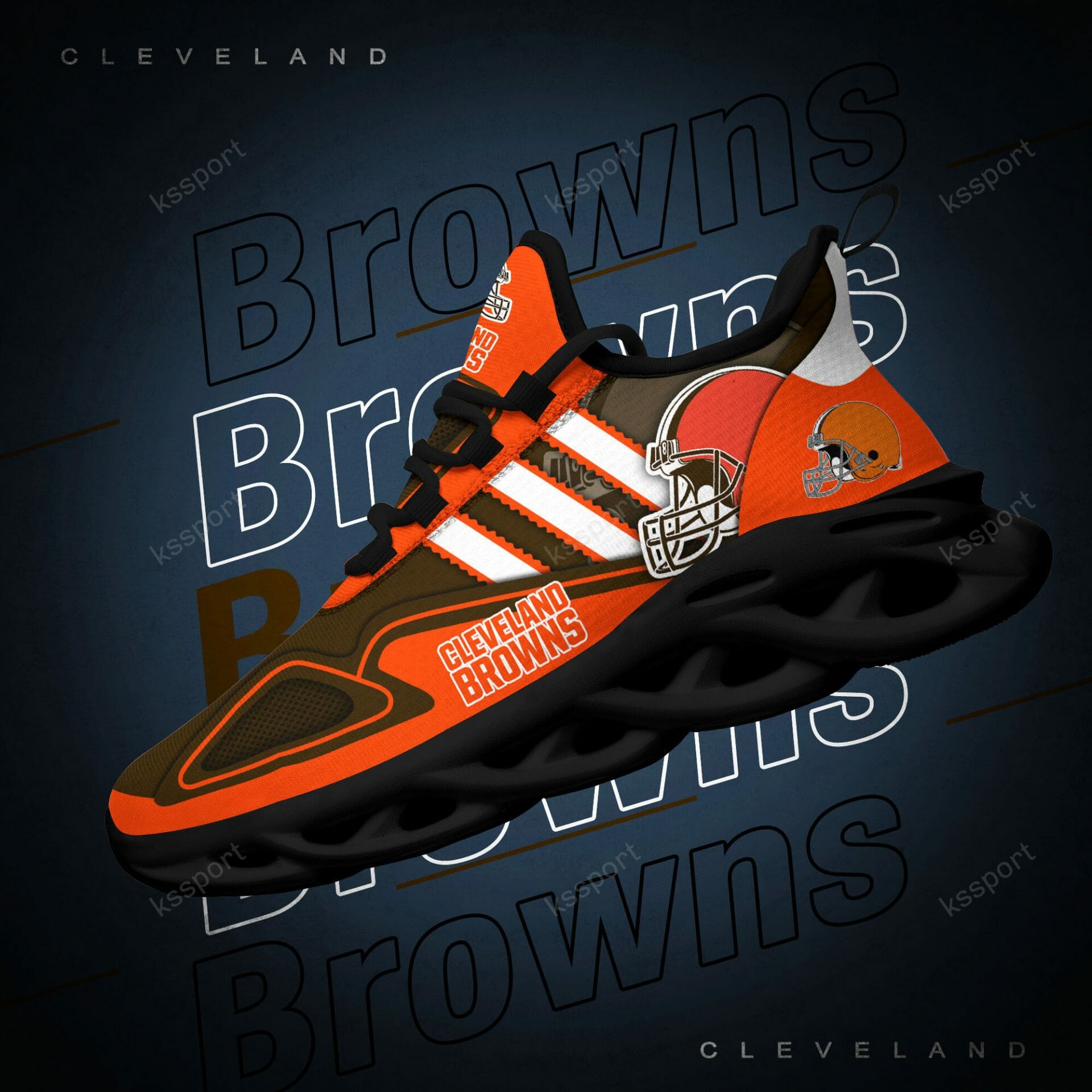 NFL Cleveland Browns Brown Orange Max Soul Shoes V3