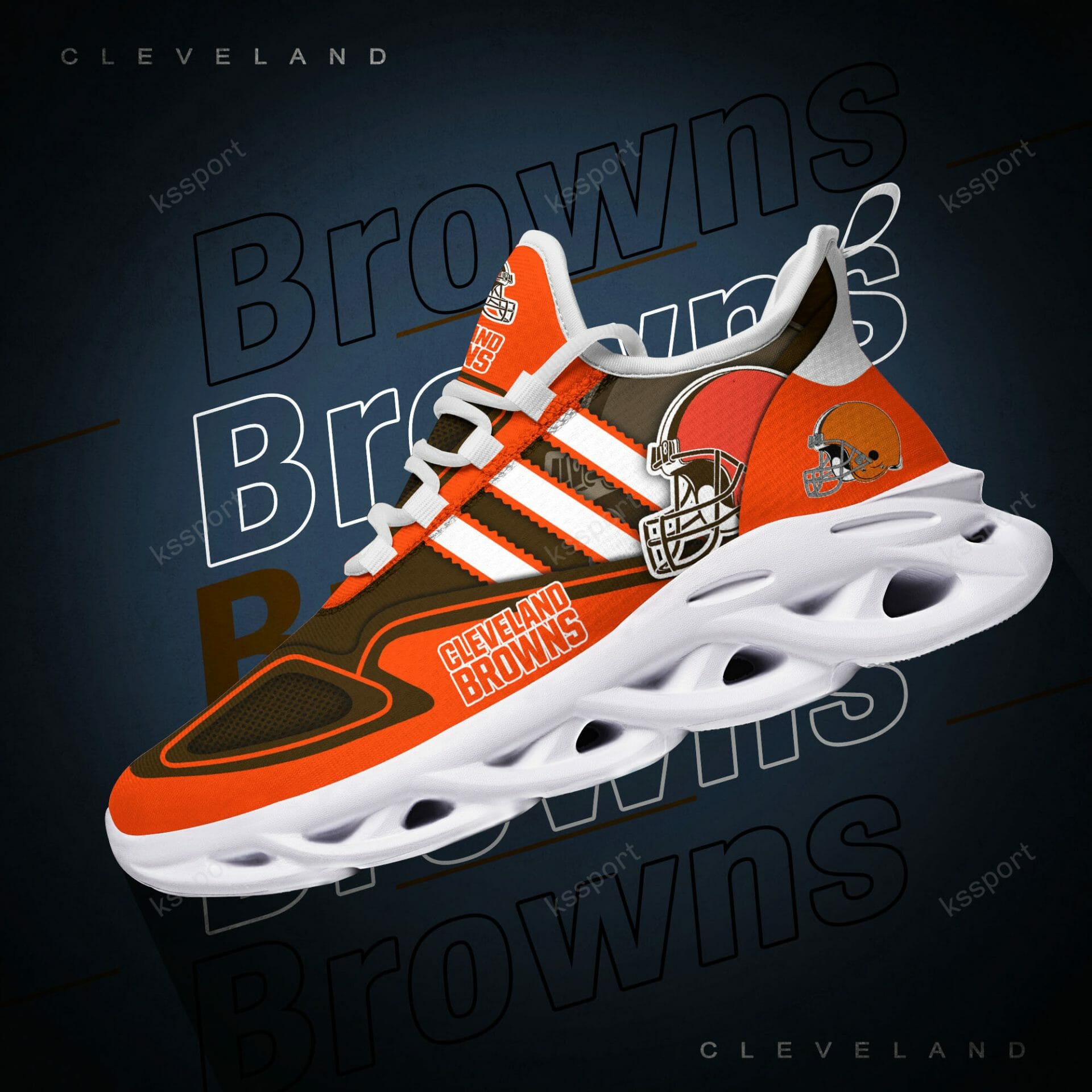 NFL Cleveland Browns Brown Orange Max Soul Shoes V3
