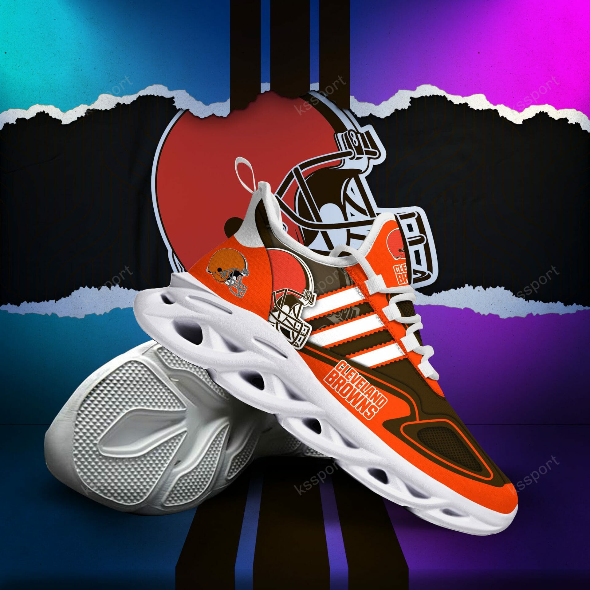 NFL Cleveland Browns Brown Orange Max Soul Shoes V3