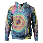 Australia Aboriginal Hoodie - Dots Pattern And Vivid Pastel Colours Hoodie