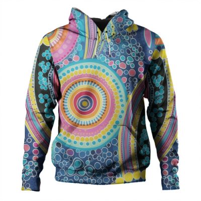 Australia Aboriginal Hoodie - Dots Pattern And Vivid Pastel Colours Hoodie