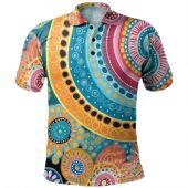 Australia Aboriginal Polo Shirt - Colorful Pattern And Dots Art Polo Shirt