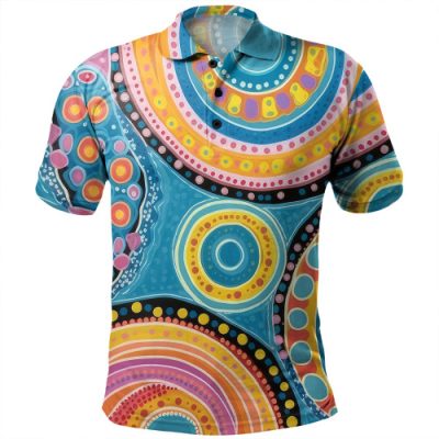 Australia Aboriginal Polo Shirt - Colorful Pattern And Dots Art Polo Shirt
