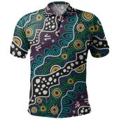 Australia Custom Polo Shirt Aboriginal Dot Art Painting
