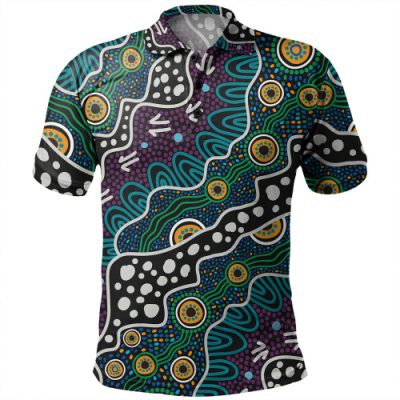 Australia Custom Polo Shirt Aboriginal Dot Art Painting