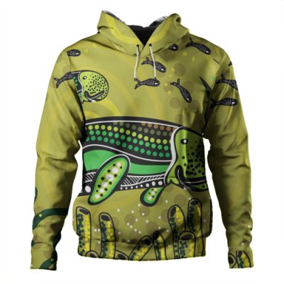 Australia Aboriginal Hoodie - Mother And Baby Dugong Aboriginal Art Inspired Hoodie