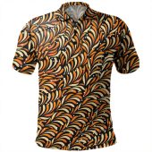 Australia Aboriginal Polo Shirt - Aboriginal Bush Leaves Seamless Texture Polo Shirt