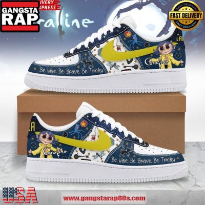 Coraline Be Wise Be Brave Be Tricky Air Force 1 Running Sneakers Shoes
