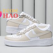 Cream Air Force 1 Custom Nice Bread, I Like It - demo10