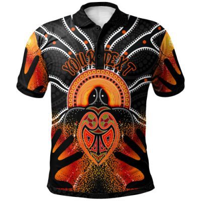 [Custom] Australia Aboriginal Inspired Polo Shirt - Indigenous Turtle Hand Art