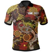 [Custom] Australia Aboriginal Inspired Polo Shirt - Kangaroo and Lizard Dot Painting Art