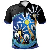 [Custom] Australia Torres Strait Polo Shirt - Dhari Mask In Plam Tree