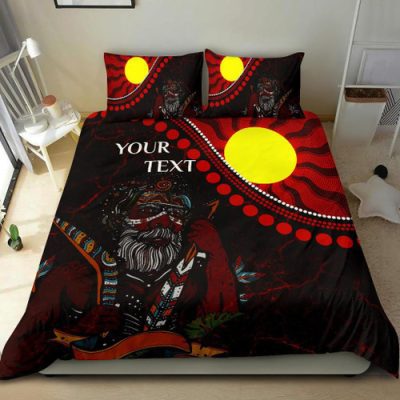 Australia Aboriginal Inspired Bedding Set - Indigenous People And Sun