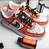 Custom Air Force 1 Cartoon Drip Orange Cutting Dash - demo10