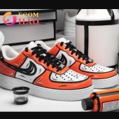 Custom Air Force 1 Cartoon Drip Orange Amazing Pic - demo10