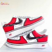 Custom Air Force 1 Cartoon Drip Red Stand Easy Bro - demo10