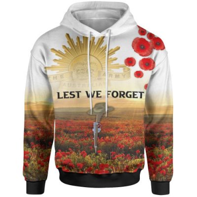 Australia Anzac Hoodie - We Will Remember Them (White) Ver2