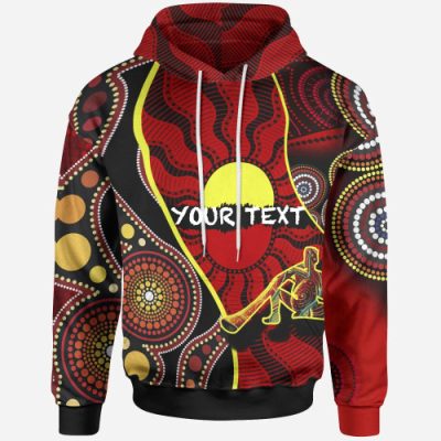 Australia Hoodie - Australia Aboriginal Inspired Dots With Didgeridoo