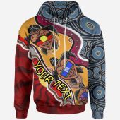 Australia Hoodie - Australia Aboriginal Inspired Dots With Turtle and NAIDOC Flags