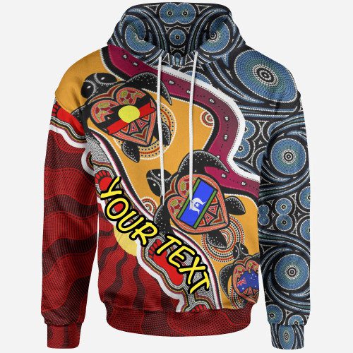Australia Hoodie - Australia Aboriginal Inspired Dots With Turtle and NAIDOC Flags Australia Hoodie - Australia Aboriginal Inspired Dots With Turtle and NAIDOC Flags