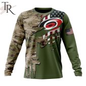 Custom Name And Number Nhl Carolina Hurricanes Special Camo Skull Design Hoodie 6 Tbowi.jpg - demo10