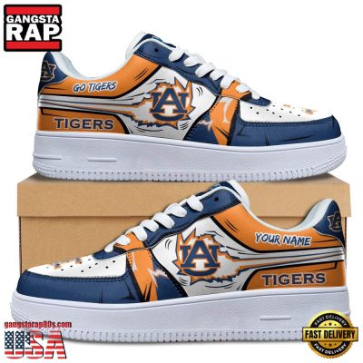 NCAA Custom Name Auburn Tigers Air Force 1 Running Sneakers Shoes