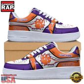 NCAA Custom Name Clemson Tigers Air Force 1 Running Sneakers Shoes