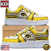 NCAA Custom Name Iowa Hawkeyes Air Force 1 Running Sneakers Shoes