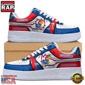 NCAA Custom Name Kansas Jayhawks Air Force 1 Running Sneakers Shoes