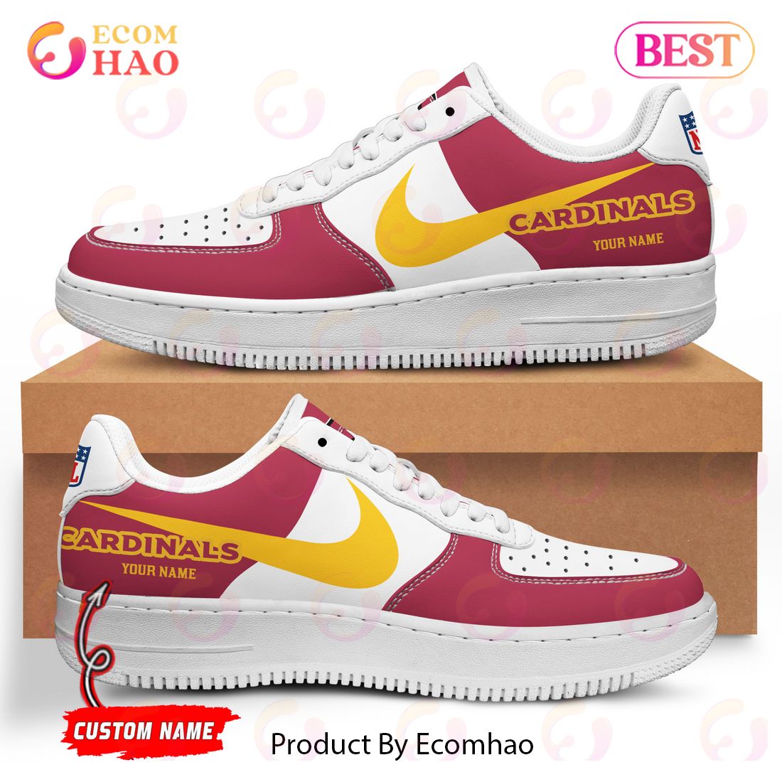 Custom Name NFL Arizona Cardinals Personalized Air Force 1 Shoes, AF Sneakers Custom Name NFL Arizona Cardinals Personalized Air Force 1 Shoes, AF Sneakers