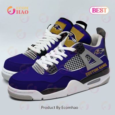 Custom Name NFL Baltimore Ravens Personalized Air Jordan 4 Shoes, Sneaker