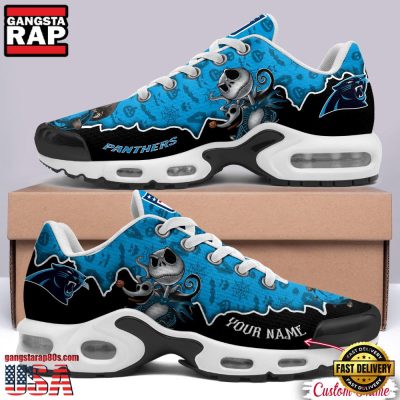 NFL Custom Name Carolina Panthers Jack Skellington Air Max Plus Shoes - Running Sneakers