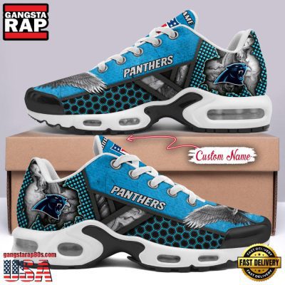 Custom Name NFL Carolina Panthers Skull Air Max Plus Running Shoes For Men Women