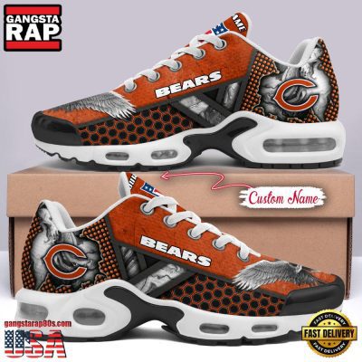 Custom Name NFL Chicago Bears Skull Air Max Plus Running Shoes For Men Women