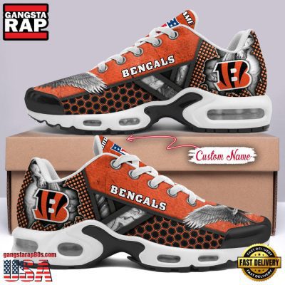 Custom Name NFL Cincinnati Bengals Skull Air Max Plus Running Shoes For Men Women