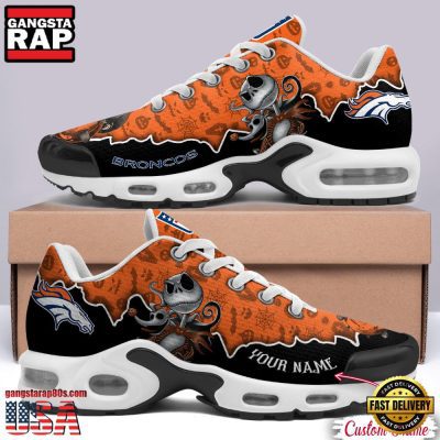 NFL Custom Name Denver Broncos Jack Skellington Air Max Plus Shoes - Running Sneakers