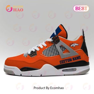 Custom Name NFL Denver Broncos Personalized Air Jordan 4 Shoes, Sneaker