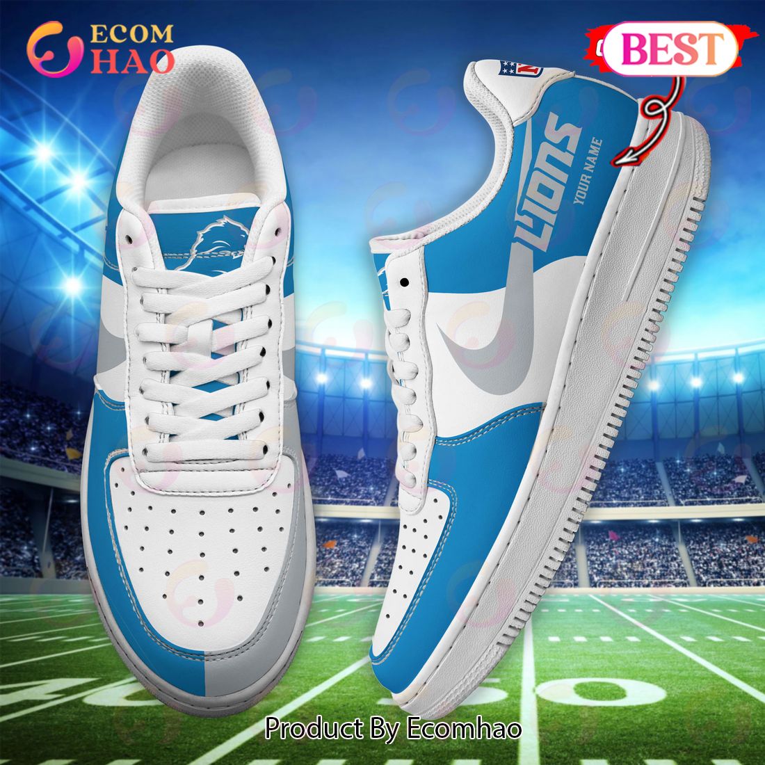 Custom Name NFL Detroit Lions Personalized Air Force 1 Shoes, AF Sneakers Custom Name NFL Detroit Lions Personalized Air Force 1 Shoes, AF Sneakers