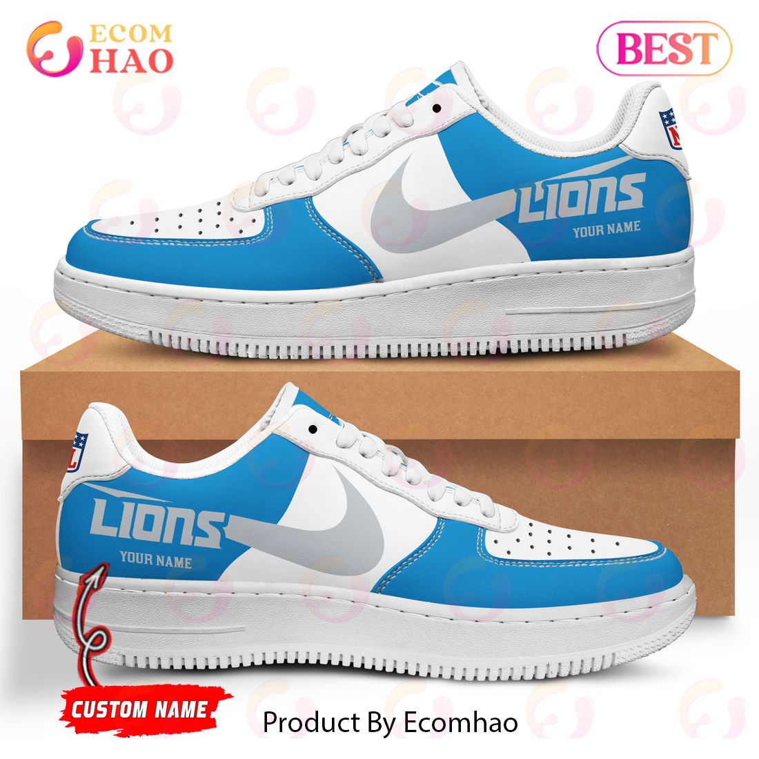 Custom Name NFL Detroit Lions Personalized Air Force 1 Shoes, AF Sneakers Custom Name NFL Detroit Lions Personalized Air Force 1 Shoes, AF Sneakers