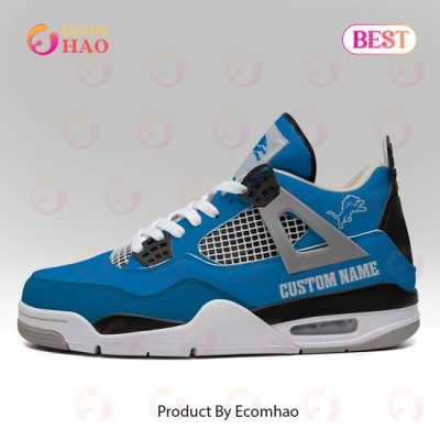 Custom Name NFL Detroit Lions Personalized Air Jordan 4 Shoes, Sneaker