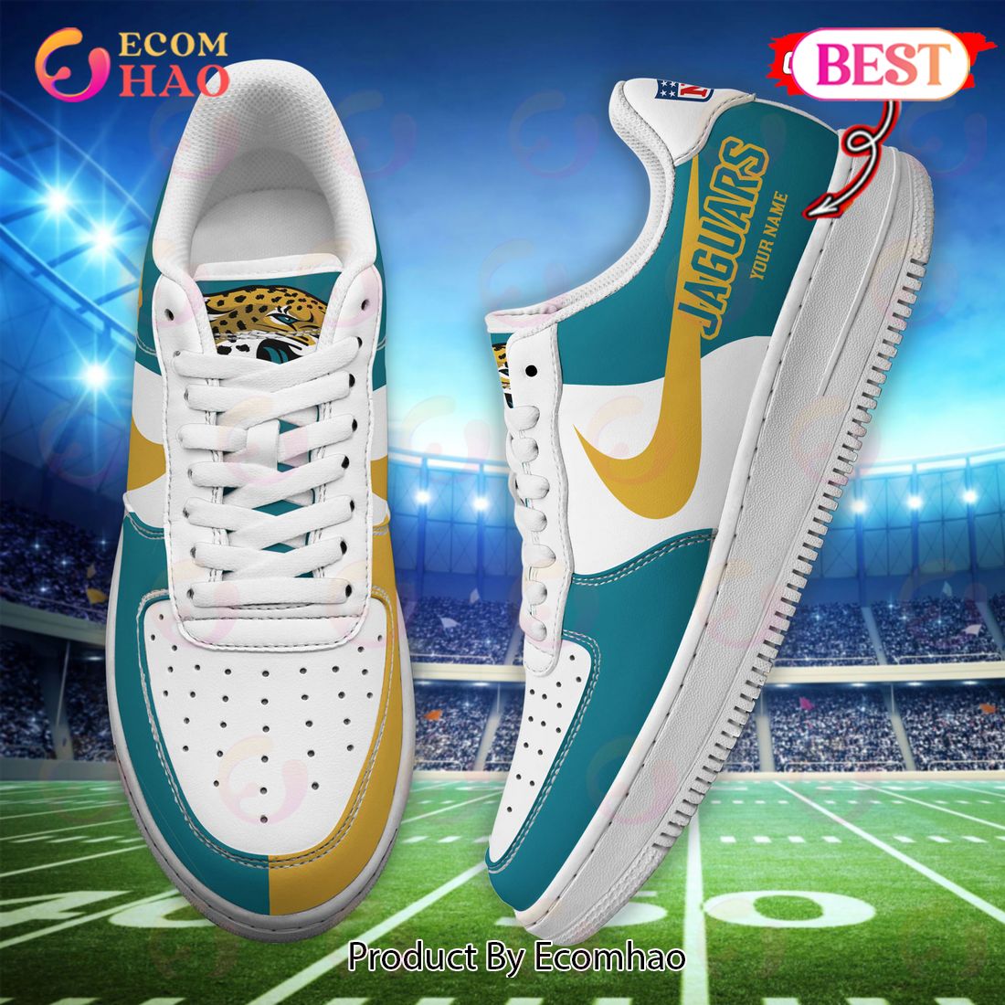 Custom Name NFL Jacksonville Jaguars Personalized Air Force 1 Shoes, AF Sneakers Custom Name NFL Jacksonville Jaguars Personalized Air Force 1 Shoes, AF Sneakers