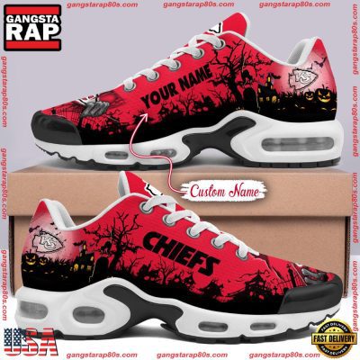 Custom Name NFL Kansas City Chiefs Air Max Plus Shoes Running Sneakers